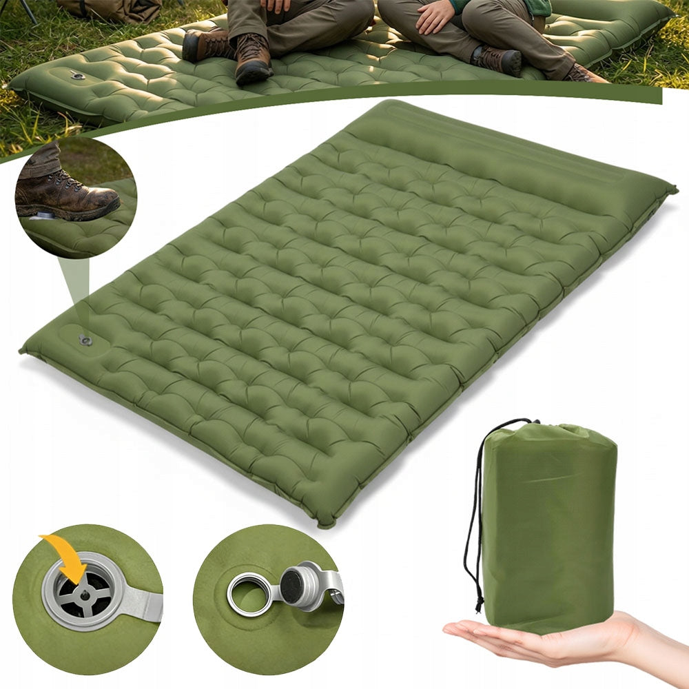Inflatable Camping Mattress Ultra Light 190x140cm 15cm Pillow Set Bag