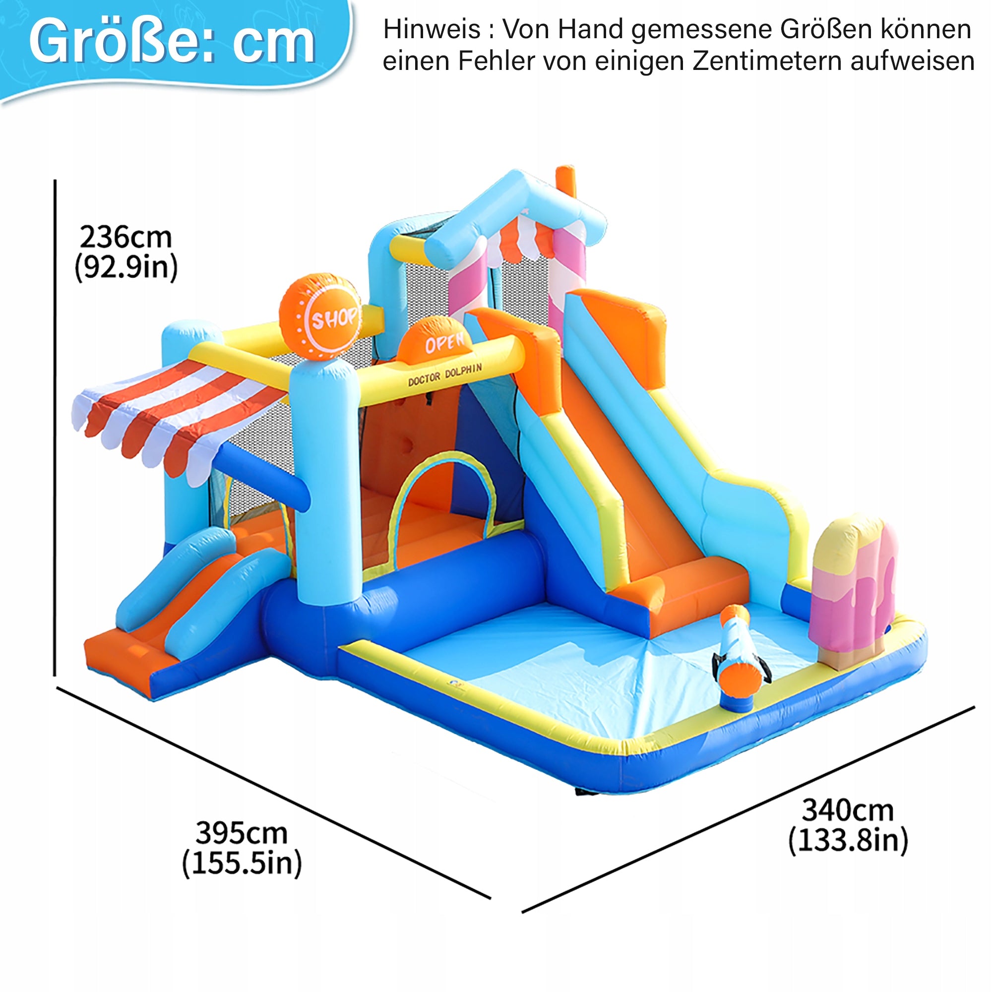 Inflatable Castle For Kids Water Park + Trampoline Slides+450w Blower Packaging status original
