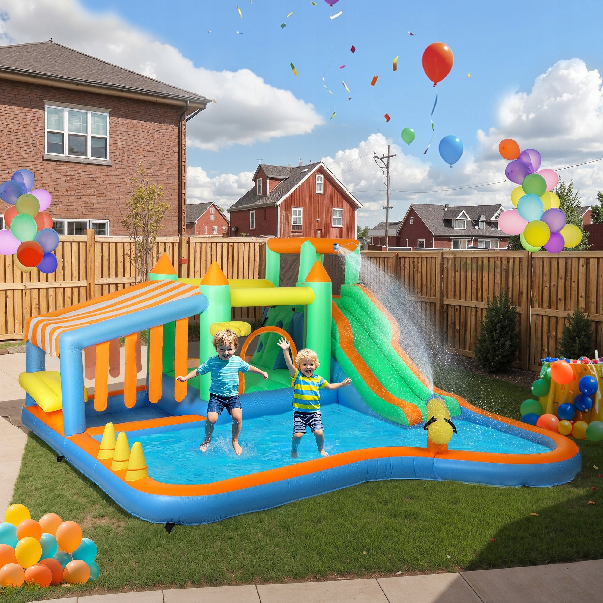 Inflatable Children's Castle With Water Slide And Blower Manufacturer code 346-015V90MX