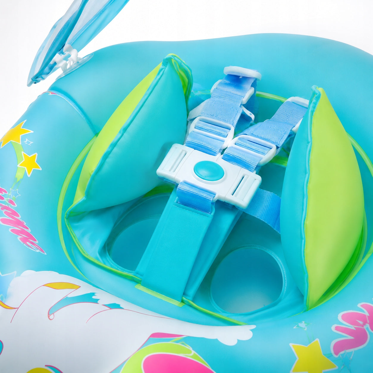 Inflatable Infant Pontoon with Sun Canopy, Seat Manufacturer code Swim Ring
