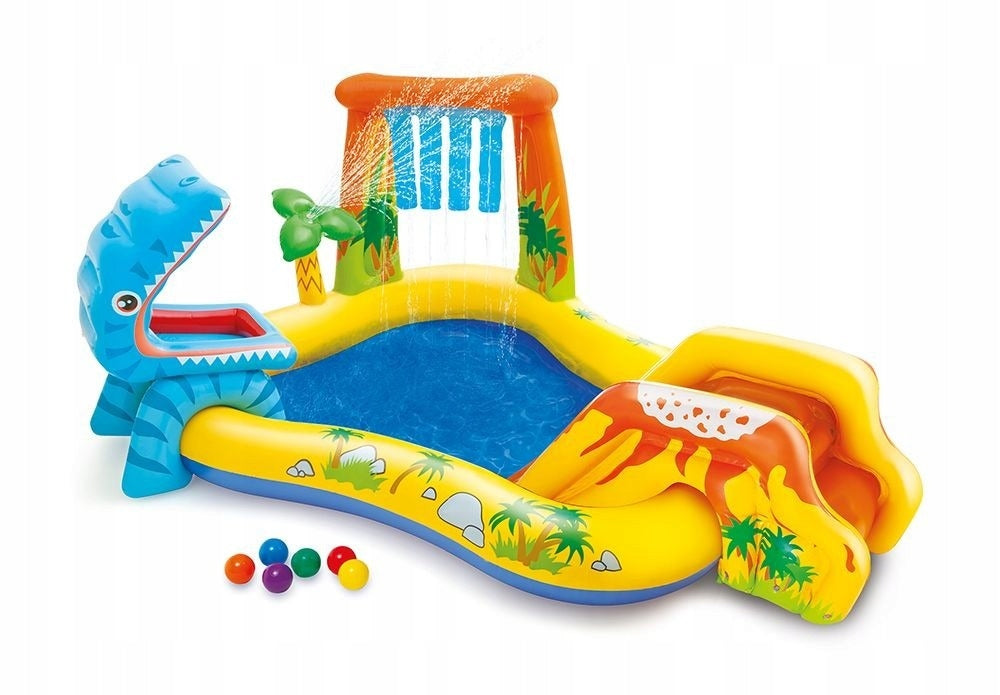 Inflatable Playground Kids Garden Pool Slide Dinosaurs Intex Packaging status original