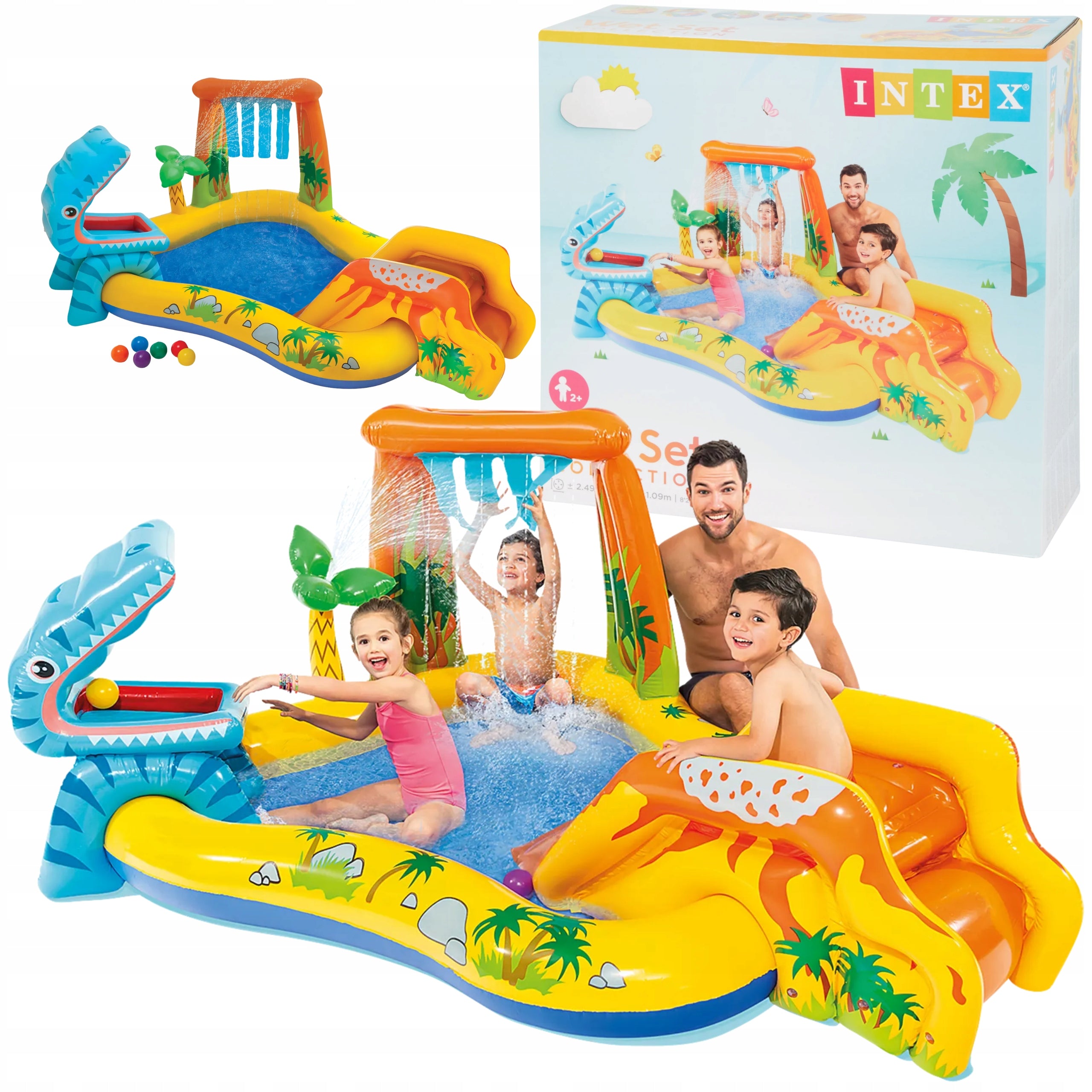 Inflatable Playground Kids Garden Pool Slide Dinosaurs Intex