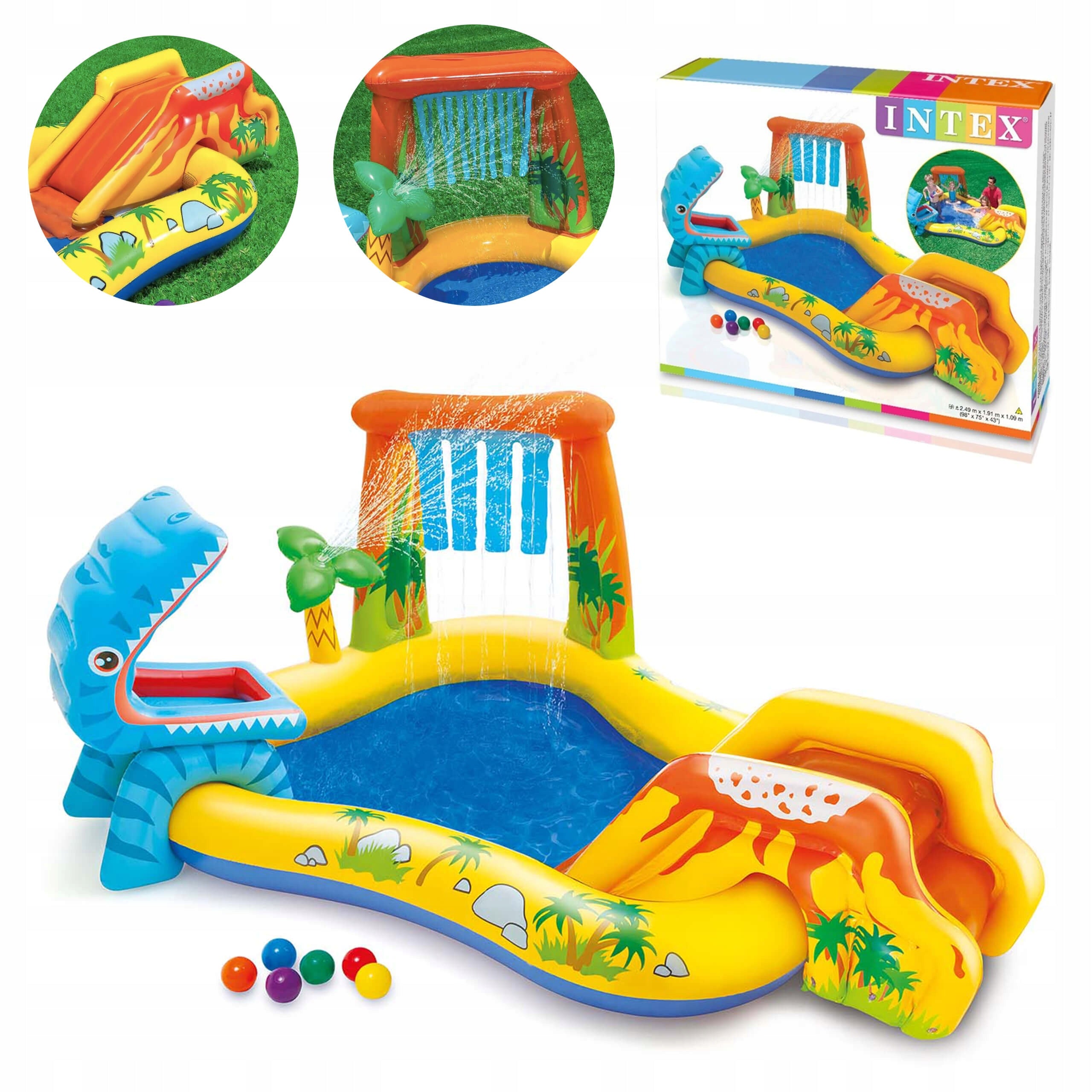 Inflatable Playground Pool Dinosaurs Intex 57444 Slide Ball Sprinkler EAN (GTIN) 6941057402482