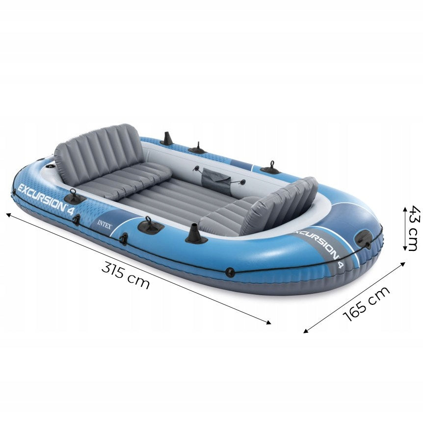 Inflatable Pontoon 4 Person INTEX Excursion 4 Set Paddle Pump Bag Material other