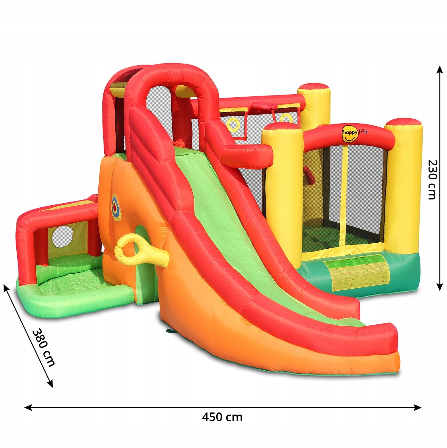 Inflatable Square Toys 11in1 blower castle long slide lots of attractions Brand HappyHop