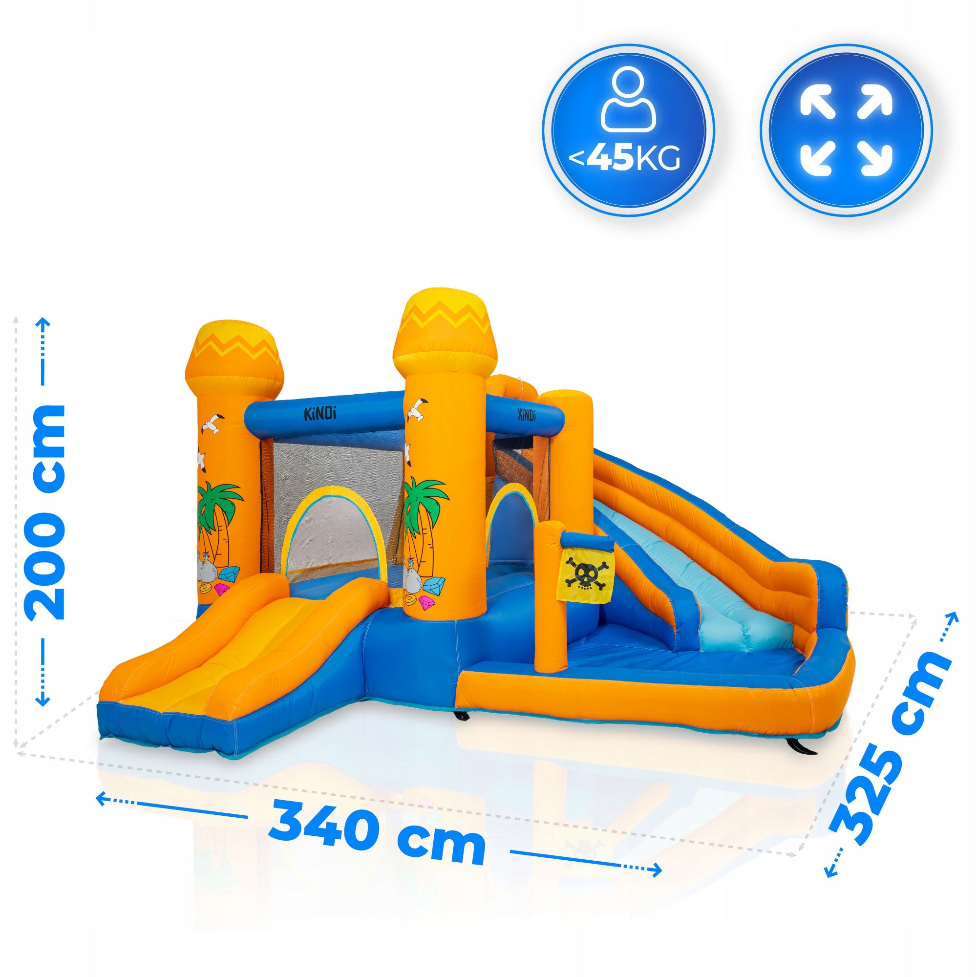 Inflatable Square toys water slide for kids garden blower basket Packaging status original