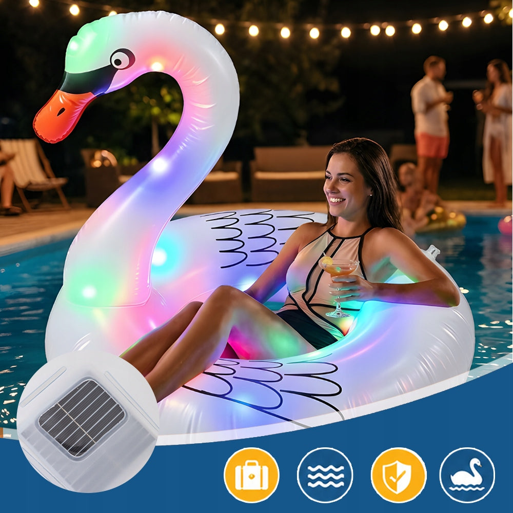 Inflatable Swan Wheel With LED Seat White Large For Adults Certificates and opinions CE