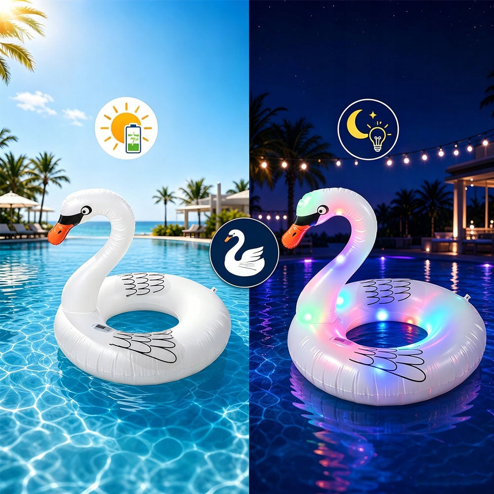 Inflatable Swan Wheel With LED Seat White Large For Adults Product weight with unit packaging 0.61 kg