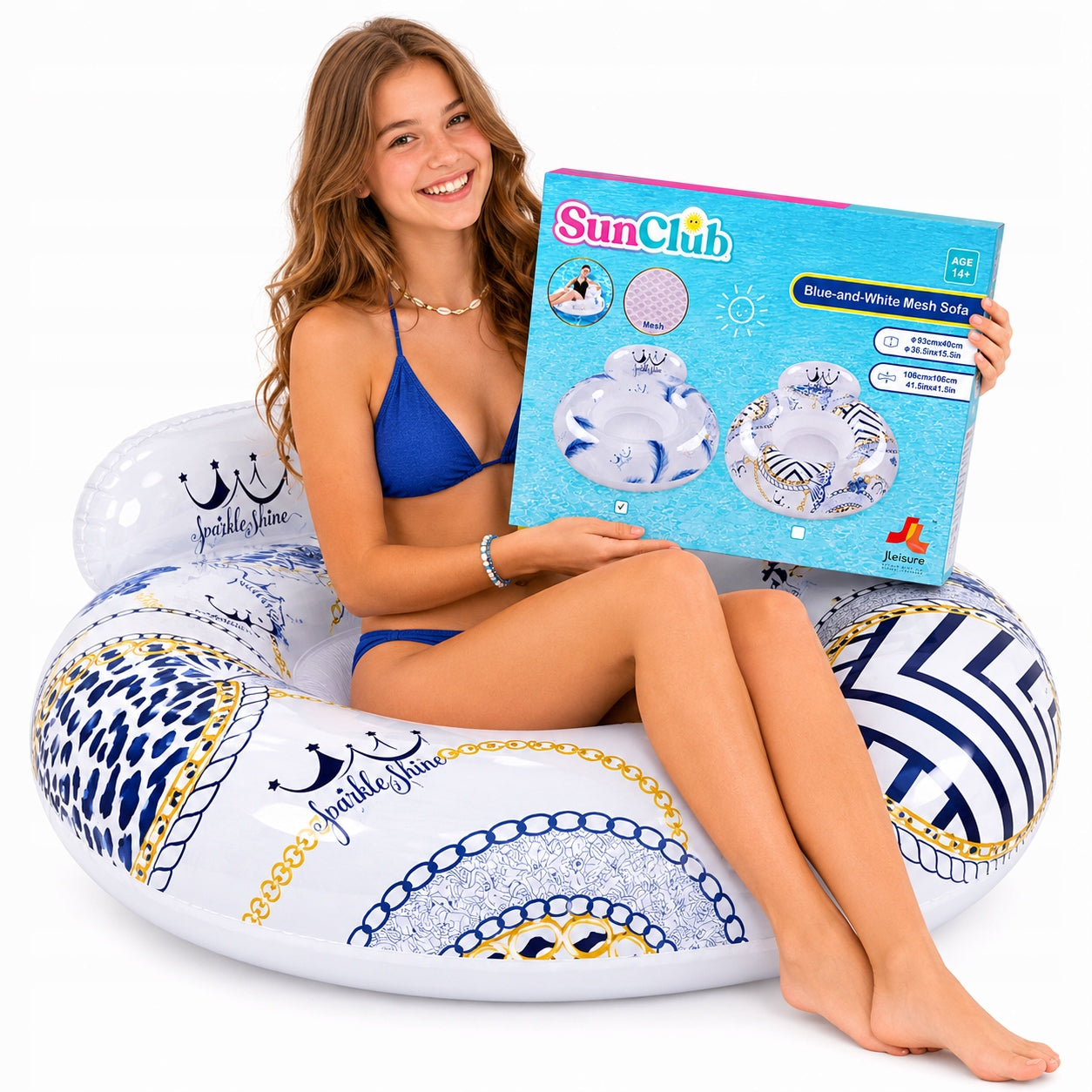 Inflatable Swimming Chair With Mesh Mattress Premium Jilong Maximum load 90 kg