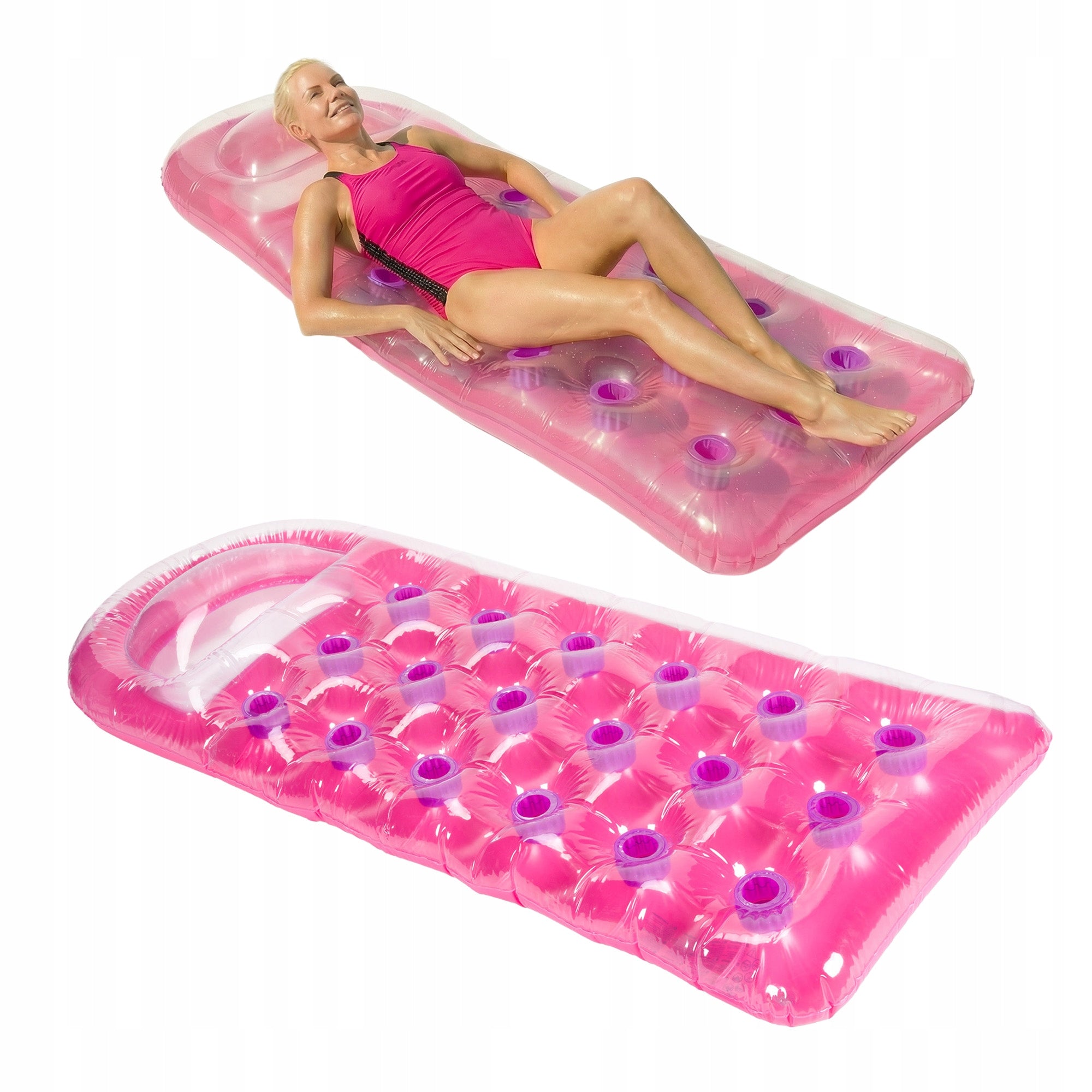 Inflatable Swimming Mattress AQUASTIC WITH PILLOW 188x71 cm FOR WATER POOL