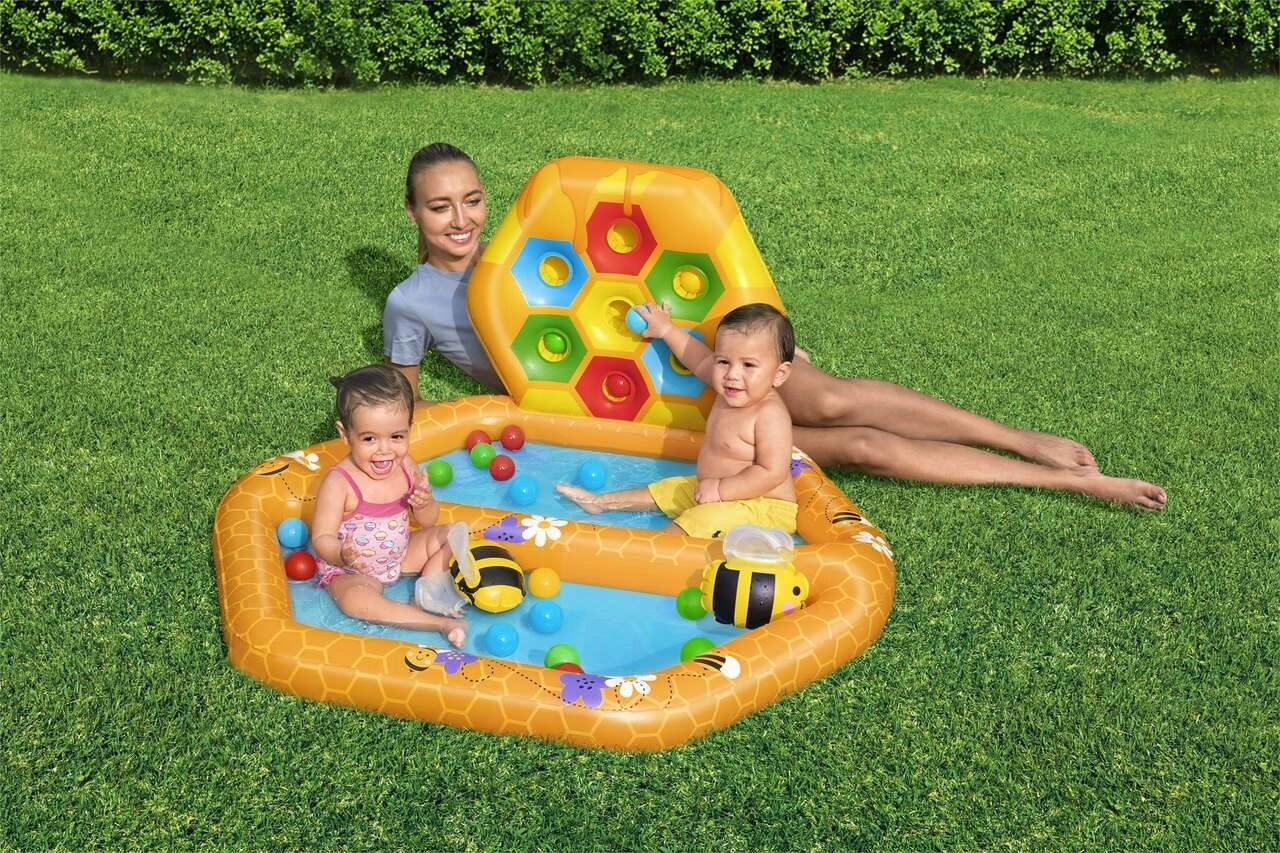 Inflatable Swimming Pool Bees for Kids Bestway 127x119 sorter 20 Balls Length 127 cm