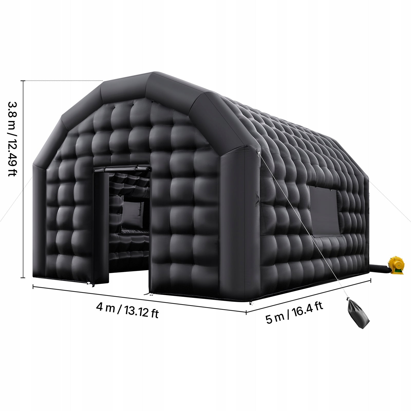 Inflatable Tent 5x4x3,8M Quick Inflatable Spacious Interior Color black