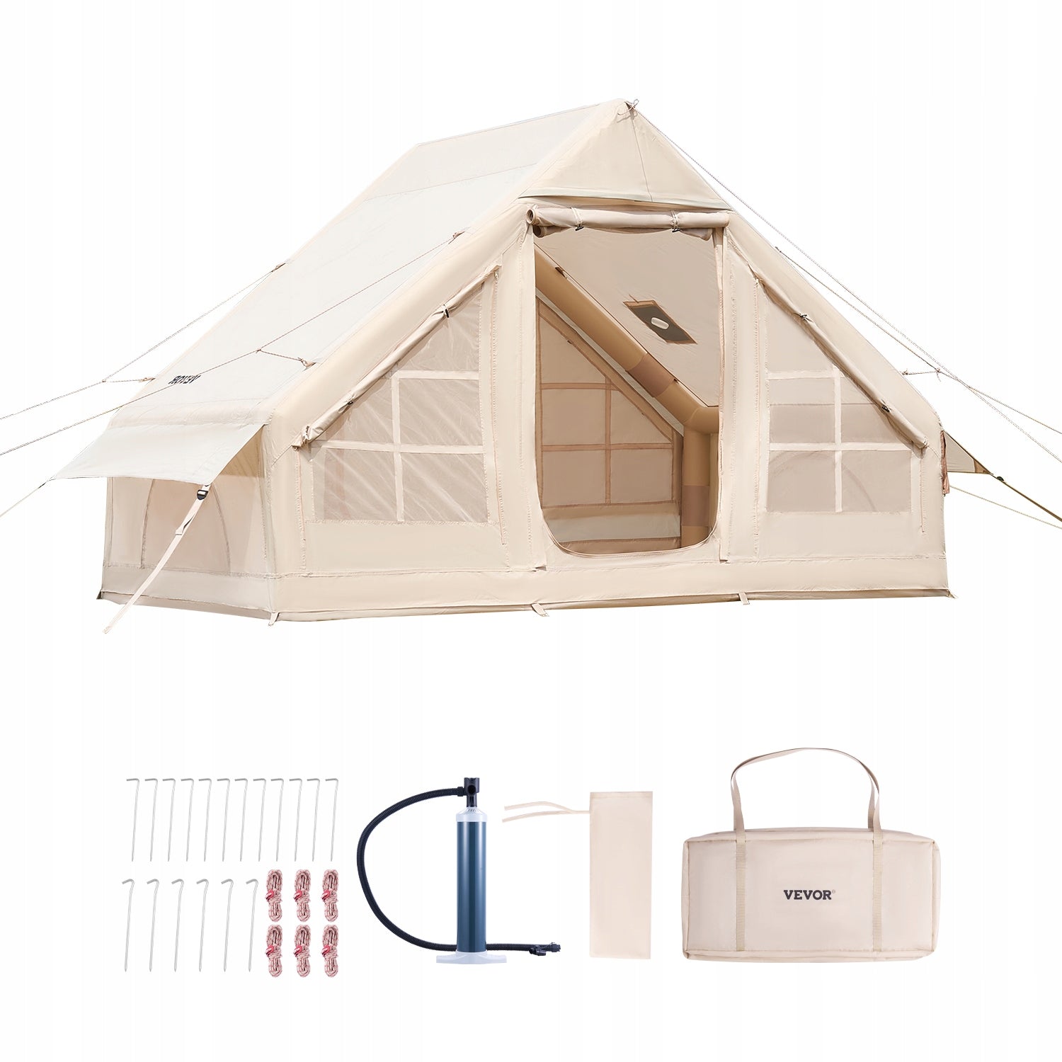 Inflatable Tent for Camping 3-5 Person Glamping Tent with Pump Easy Set up Brand Vevor