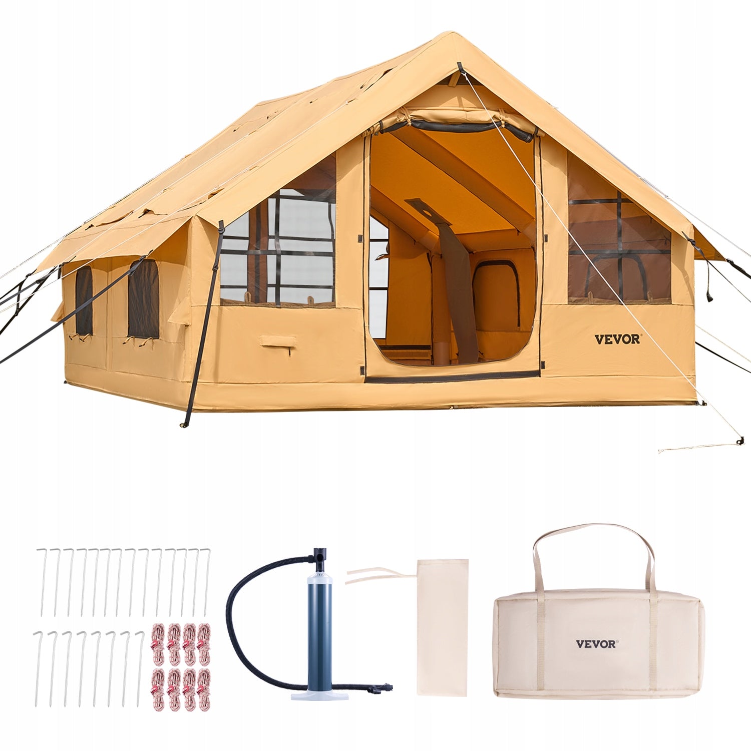 Inflatable Tent for Camping 5-8 Person Glamping Tent with Pump Easy Set up Brand Vevor