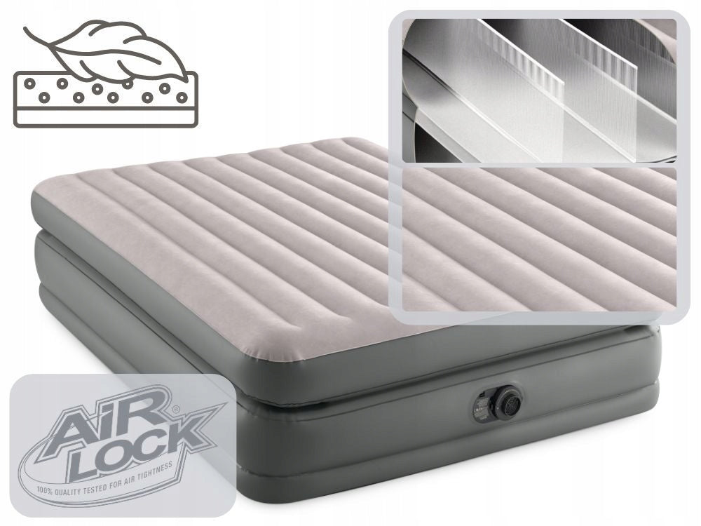 Inflatable Velour Mattress for Sleeping Double Bed with Pump 230V Intex EAN (GTIN) 6941057417677