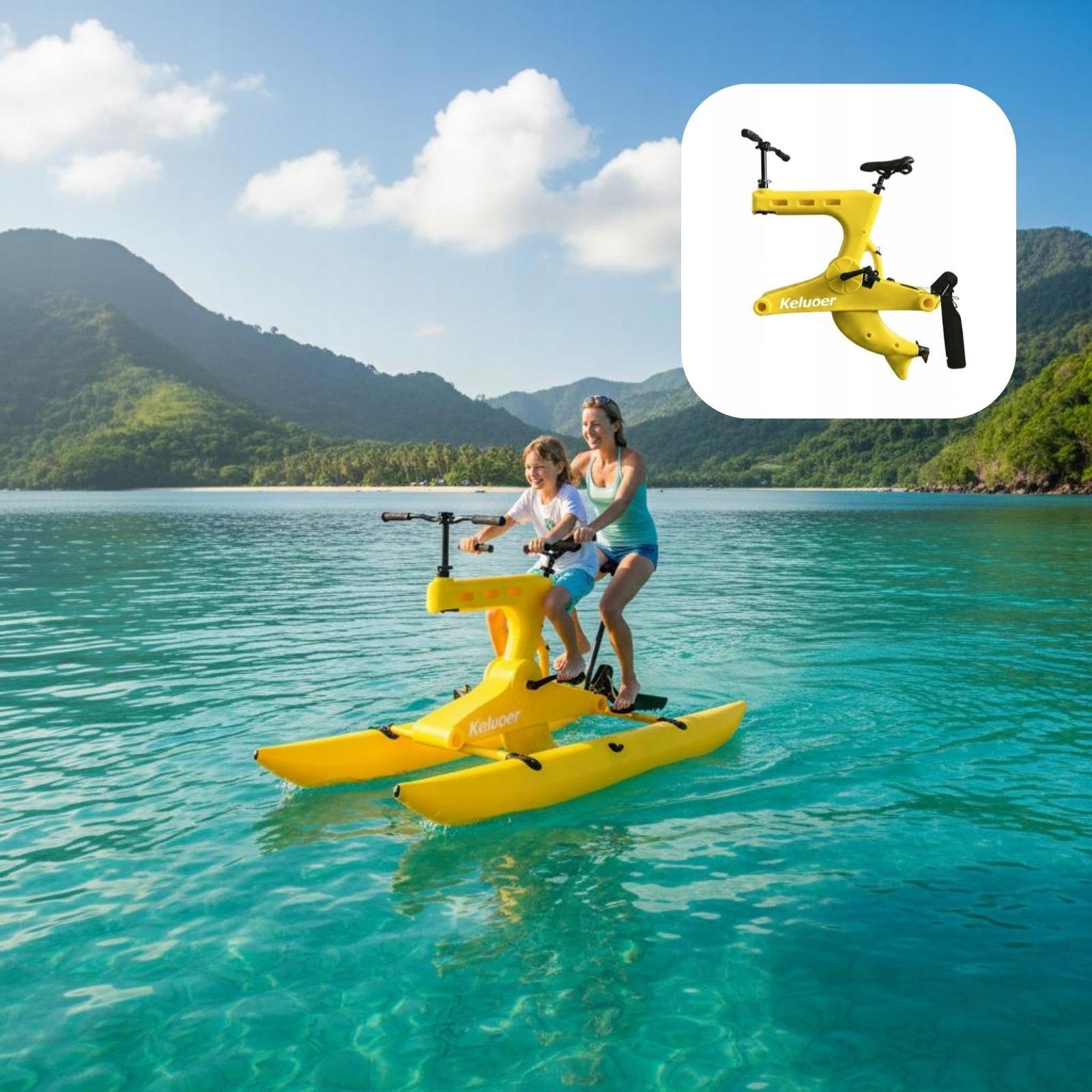Inflatable Water Cycle Frame Single or Double Seat Pedal Water Bike for Brand no brand