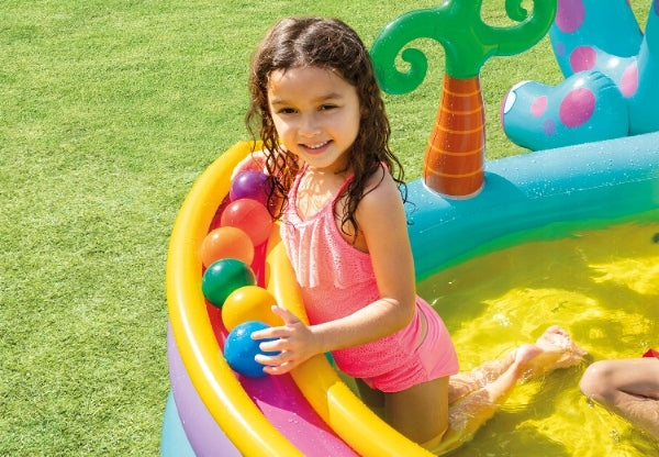 Inflatable Water Playground Intex Dinoland Slide Swimming Pool For Children 2+ Volume 480 l