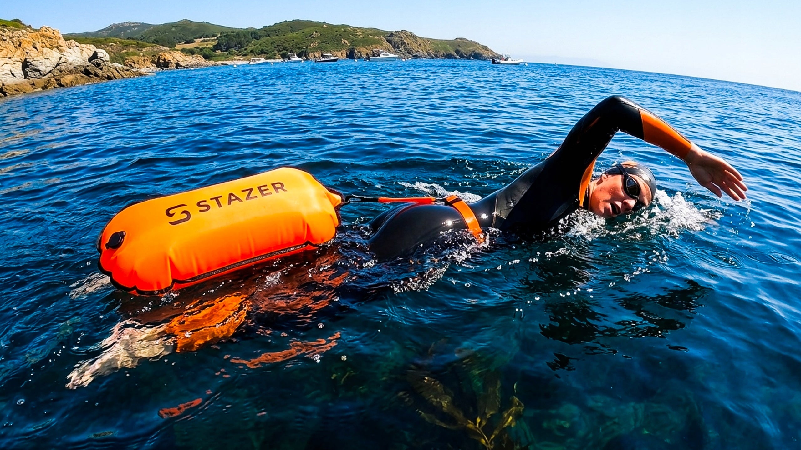 Inflatable buoy safety dry pocket for swimming board For multipurpose