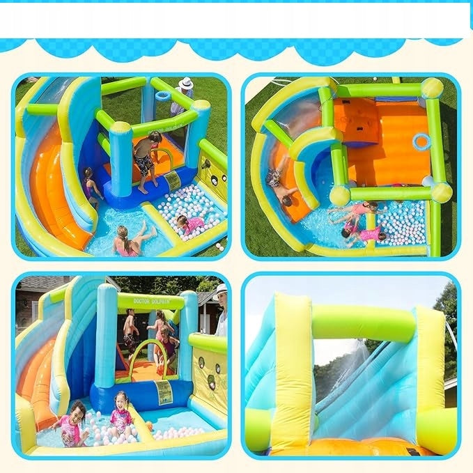 Inflatable castle FBSPORT 6in1 slide, paddling pool, basketball 3 years + Packaging status original