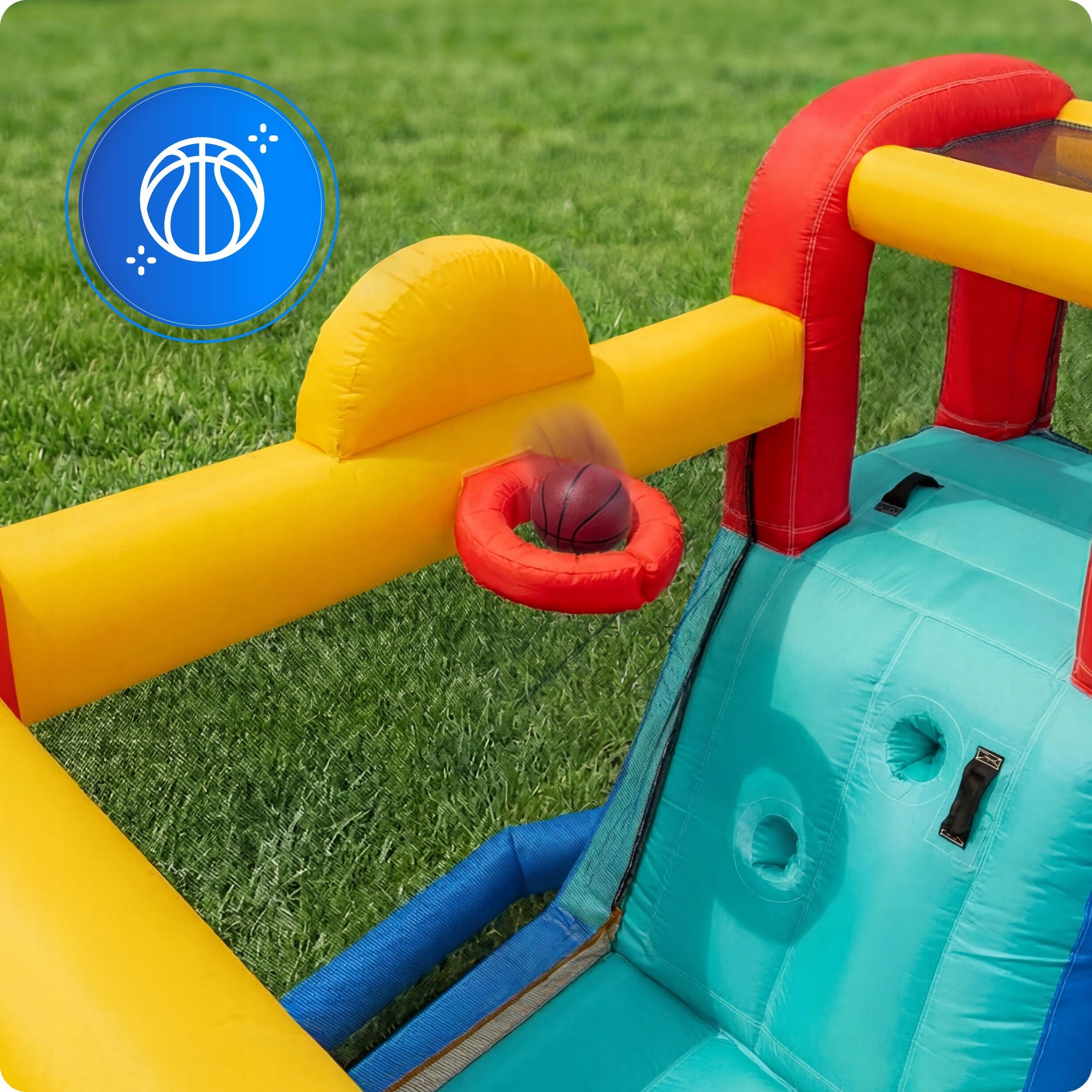Inflatable for children castle long water slide square toys basket cannon Included basketball hoop climbing wall nets slide other