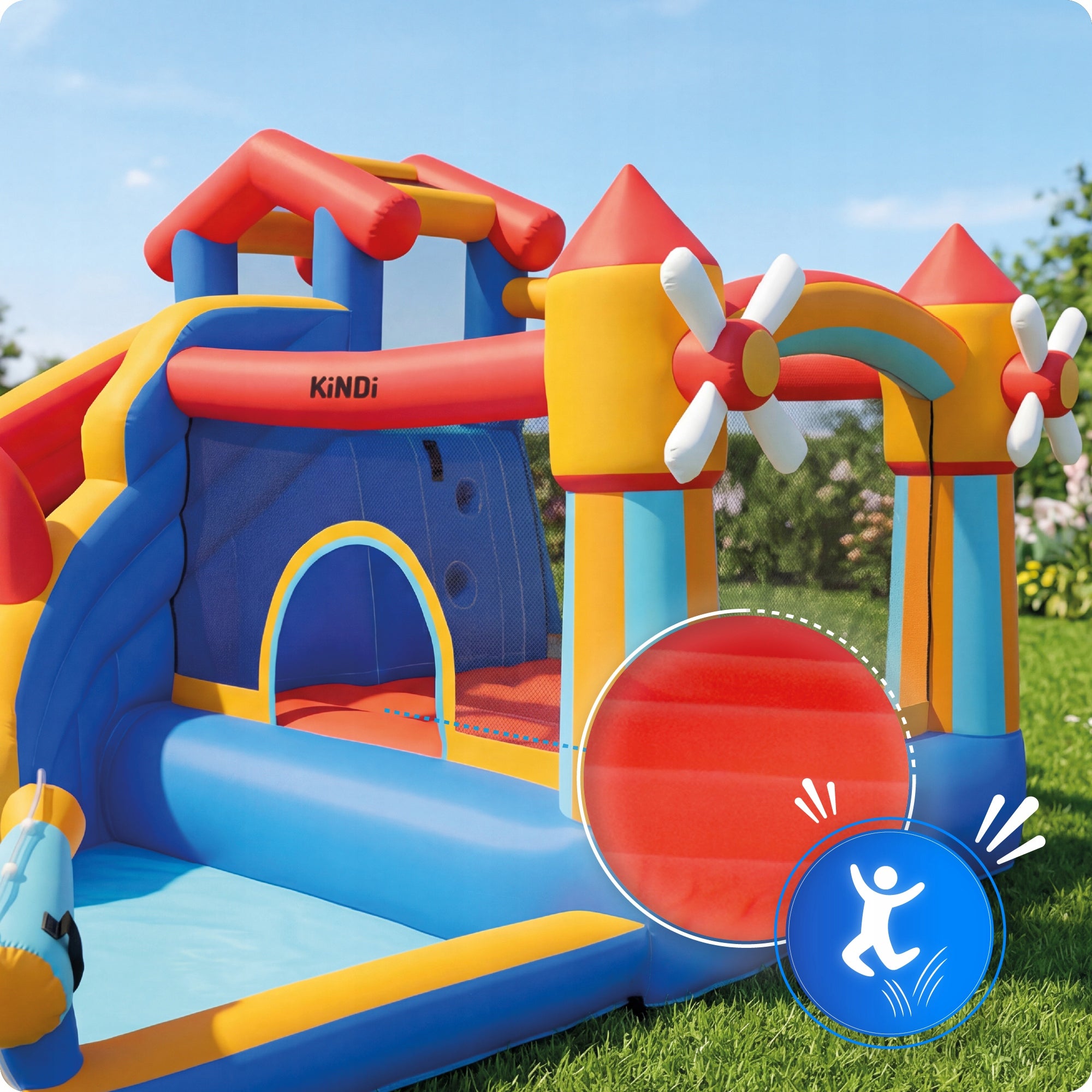 Inflatable for children square toys water slide castle basket blower Included basketball hoop climbing wall slide other