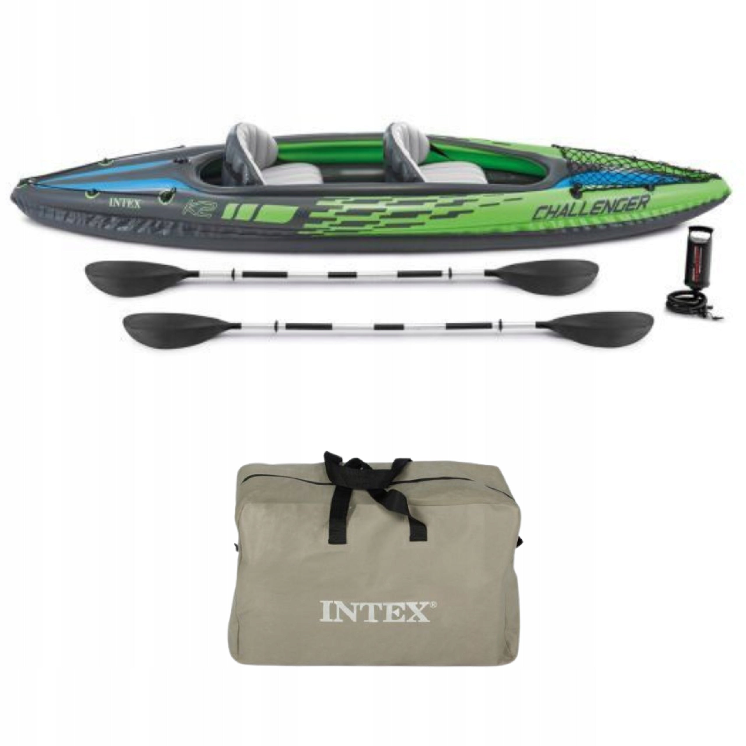 Inflatable kayak 2 - person with paddles pump bag stable PVC