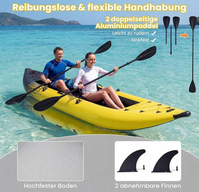 Inflatable kayak with paddles,hand pump and repair pump, 382 cm 2 seats Brand Costway