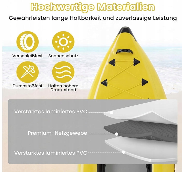 Inflatable kayak with paddles,hand pump and repair pump, 382 cm 2 seats Length 382 cm