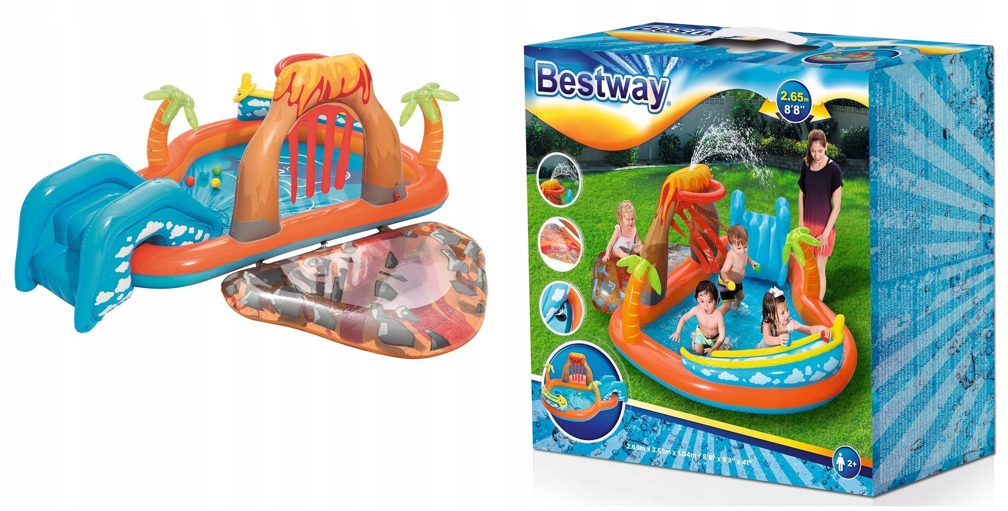 Inflatable playground Lava Lagoon 265 x 265 x 104 cm Bestway 53069 Height 105 cm