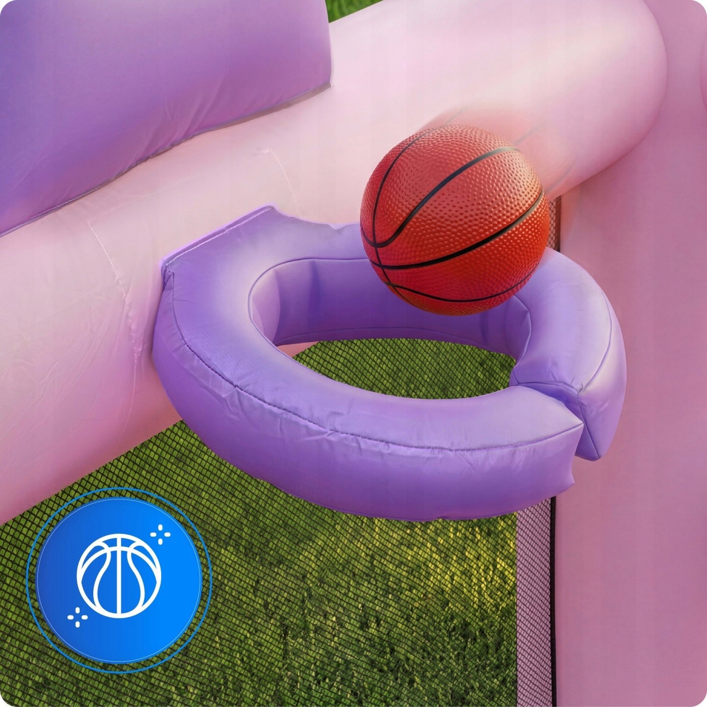 Inflatable slide blower square toys for children basket obstacle course Dominant material synthetic material