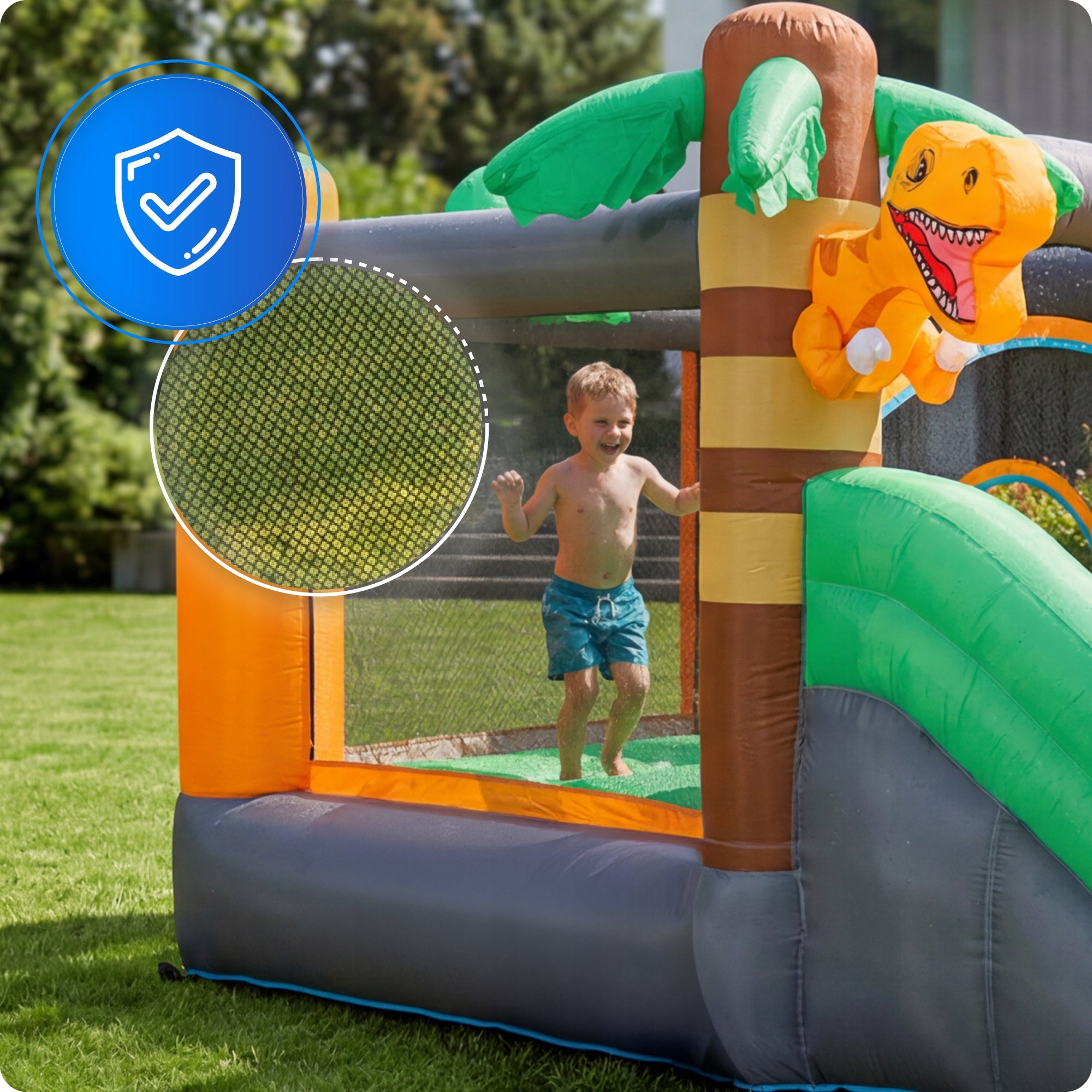 Inflatable slide square toys for children castle safe net basket Included basketball hoop nets slide other