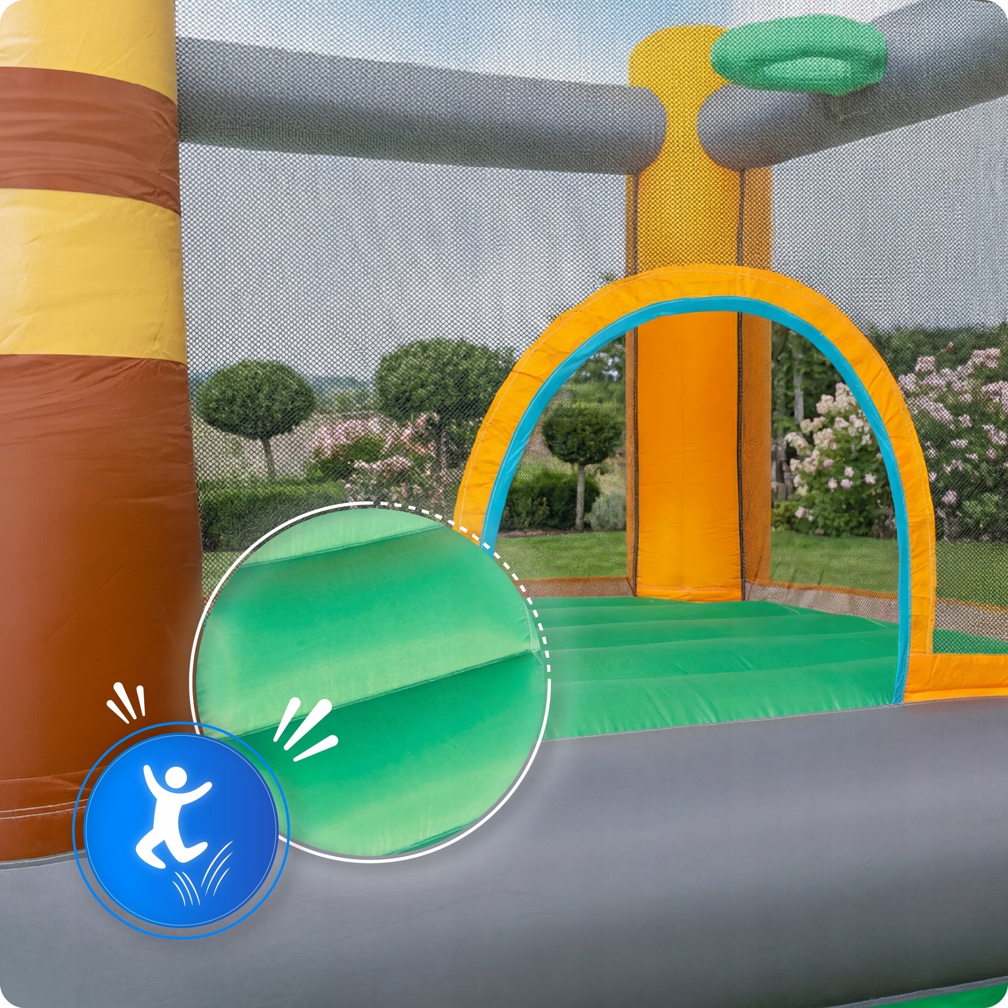 Inflatable slide square toys for children castle safe net basket Product width 295 cm