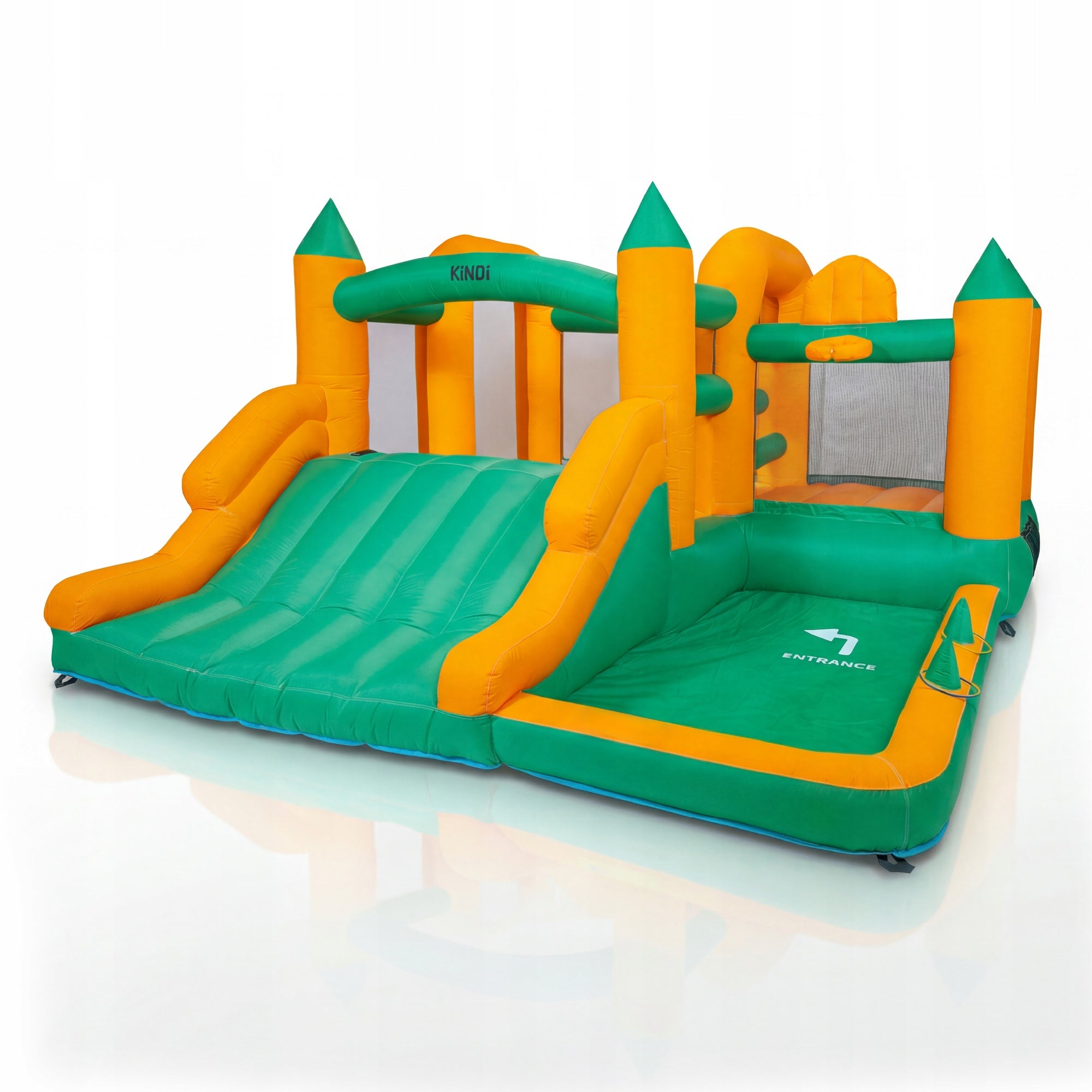 Inflatable square toys for children large castle basket blower slide set