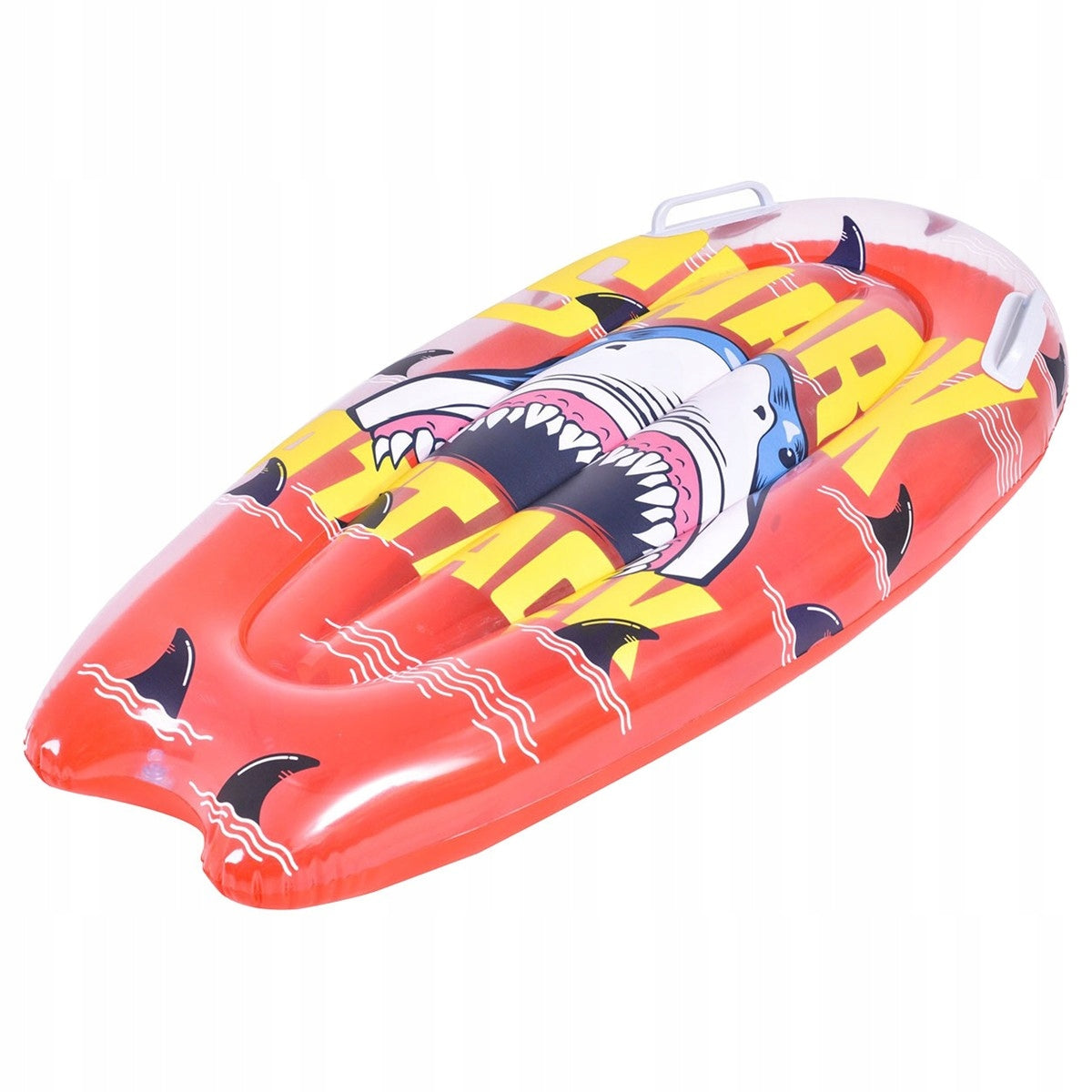 Inflatable swimming board for children red with shark motif