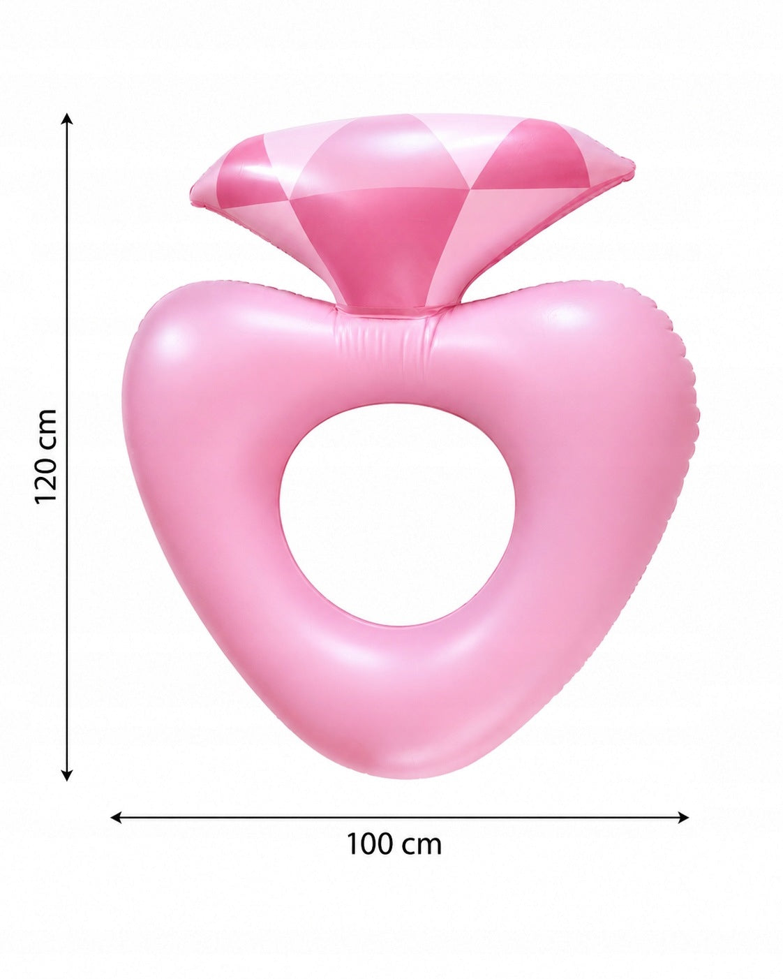 Inflatable wheel HeySplash engagement ring with diamond heart large 120 Brand HeySplash
