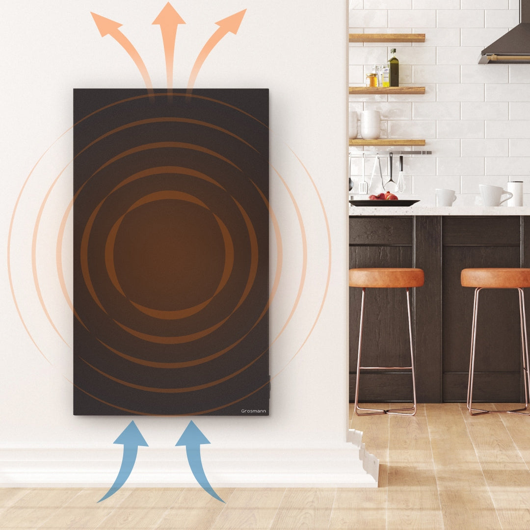 Infrared Convector Heater 1000W 25m2 Wall Mounted Vertical Black Manufacturer code HBBV1000black