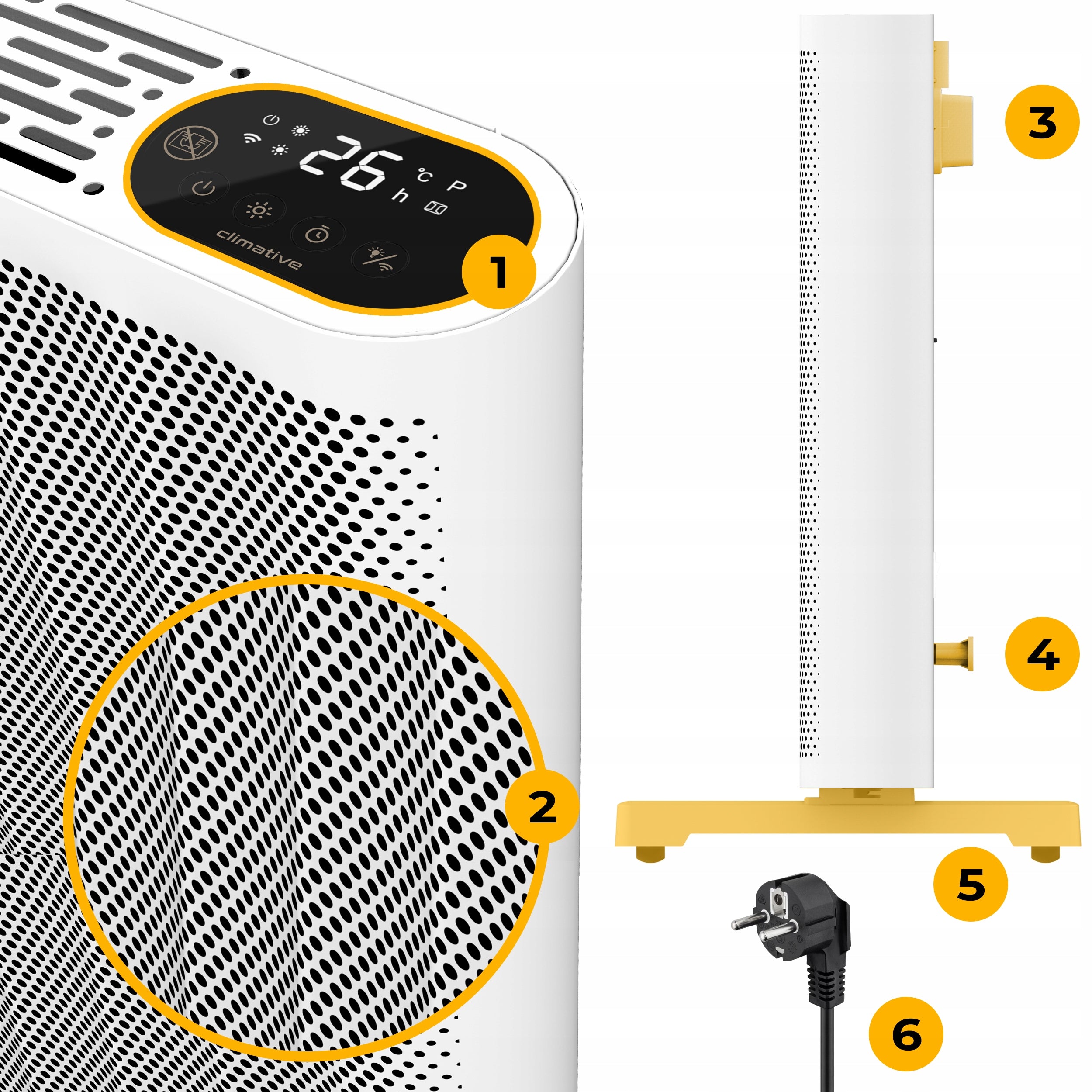 Infrared Convector Heater 2in1 MICA 2000W WIFI Fast Heating EAN (GTIN) 5905204696651