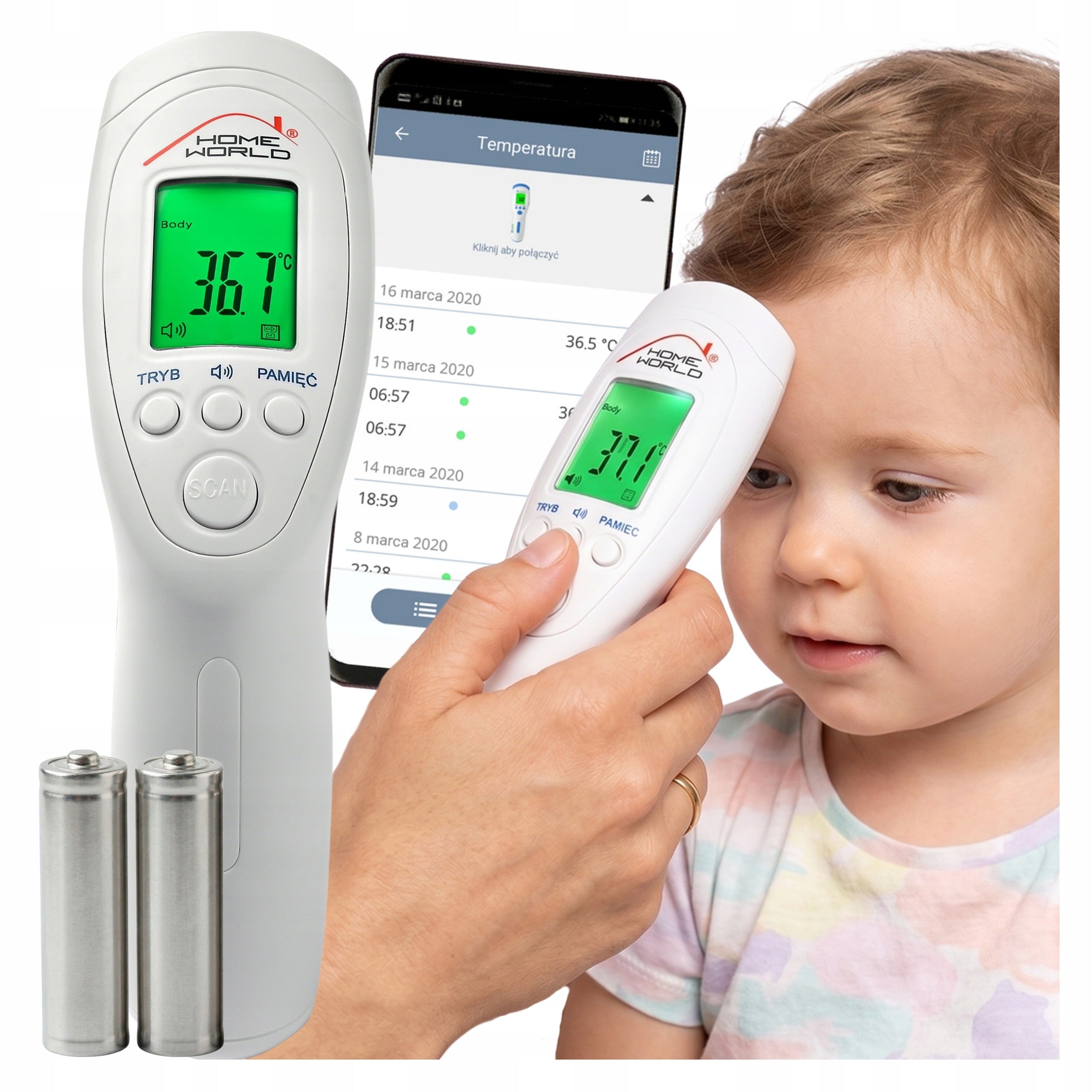 Infrared Electronic Non-Contact Thermometer + Application