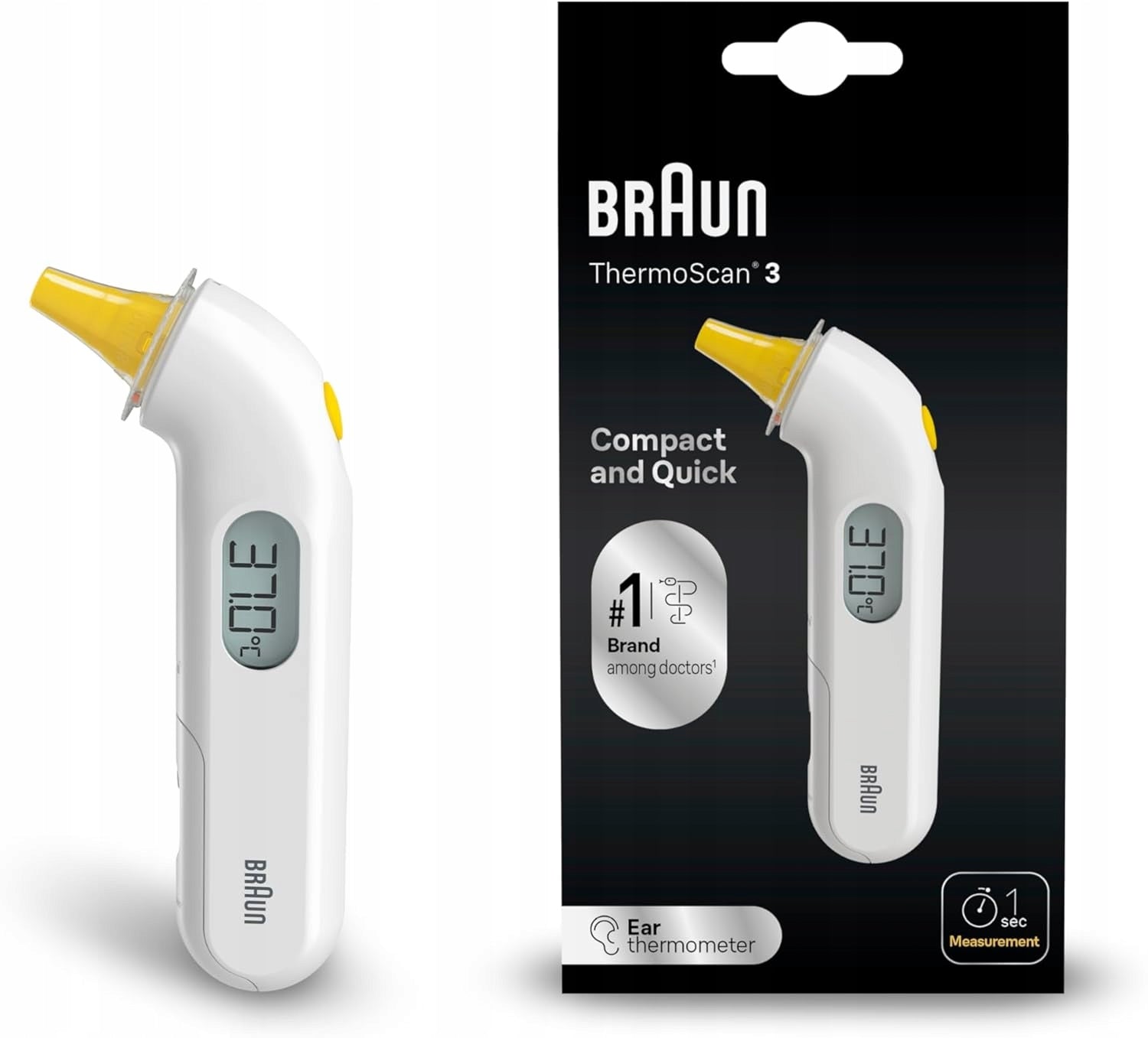 Infrared Electronic Thermometer White Braun ThermoScan 3 IRT3030 WE