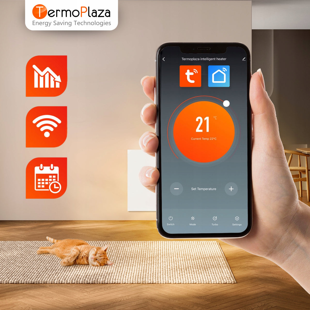 Infrared convector heater 2in1 750W radiator for WIFI TermoPlaza Manufacturer code STP700