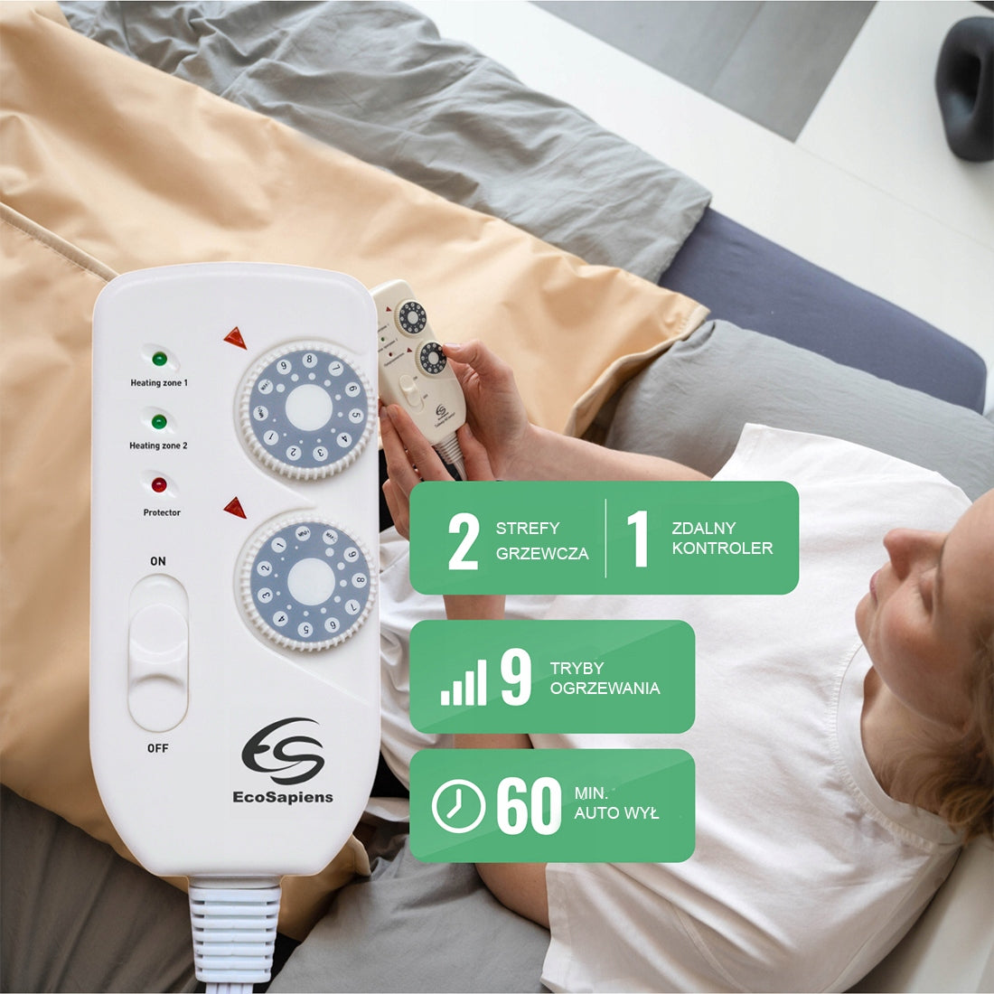 Infrared heating blanket for weight loss detoxification EcoSapiens 220x180 Medical device no