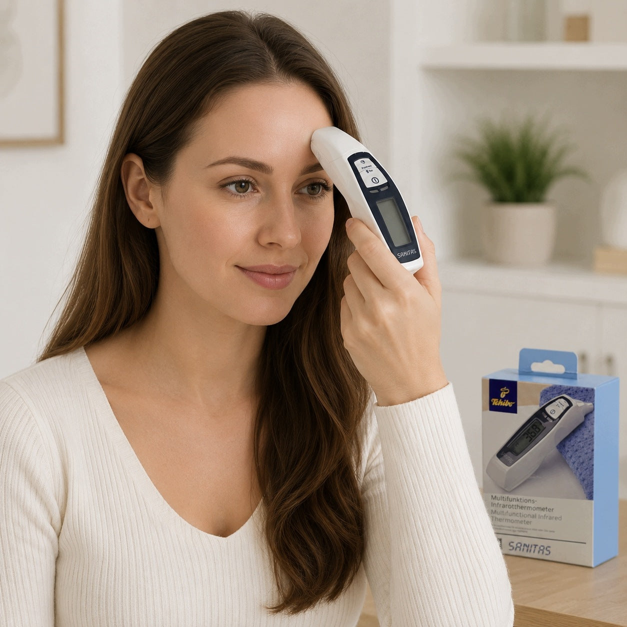 Infrared thermometer Sanitas SFT 60 ear forehead Tchibo Medical device no