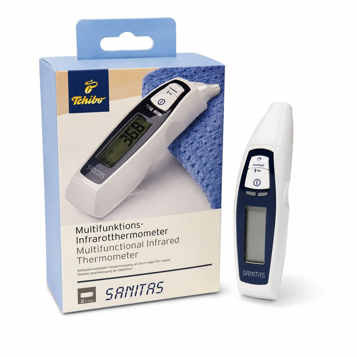 Infrared thermometer Sanitas SFT 60 ear forehead Tchibo