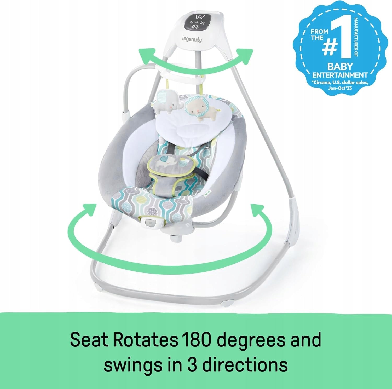 Ingenuity SimpleComfort Everston swing 8 melodies 3 sounds noise 0-3 years Manufacturer code 74451111493