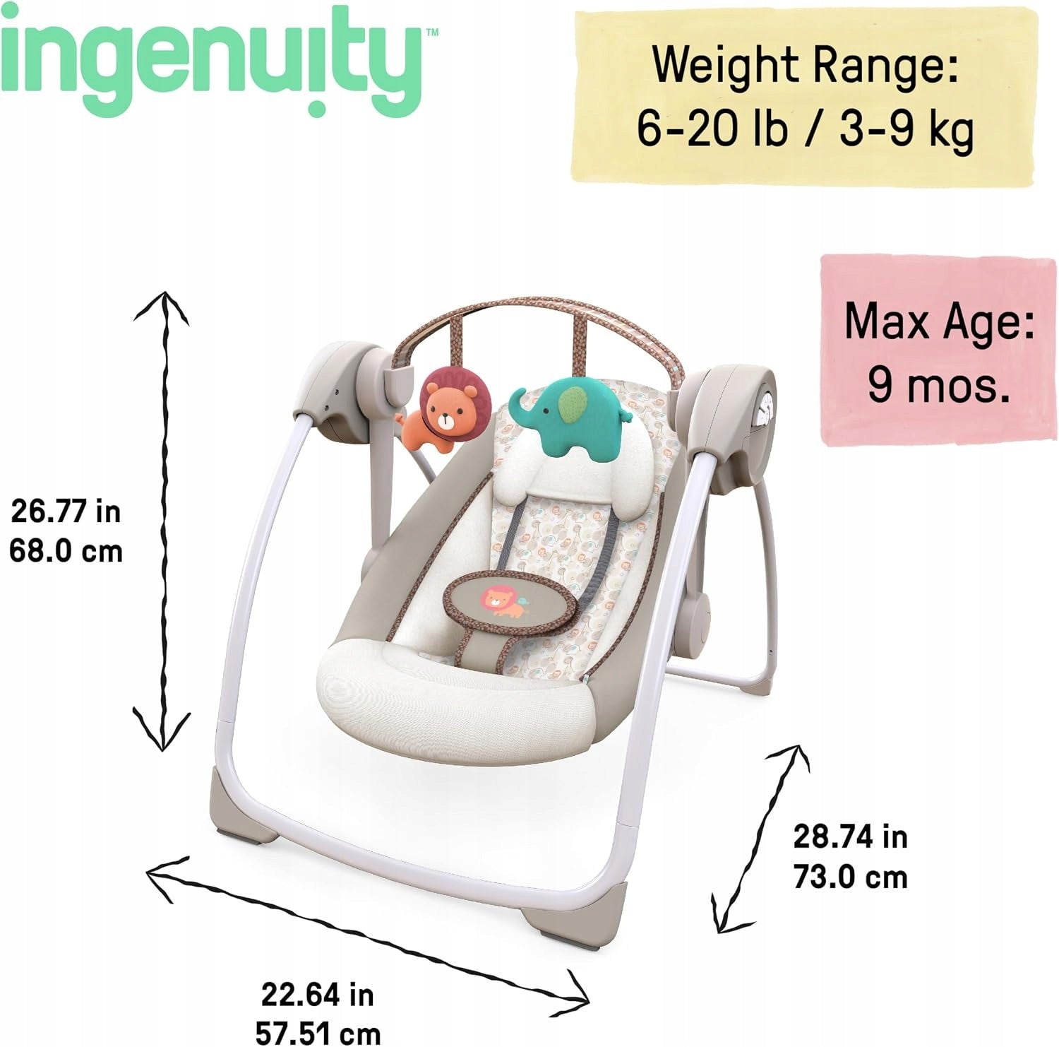 Ingenuity Swing for Children Cozy Kingdom Soft Ergonomic Manufacturer code 74451601949