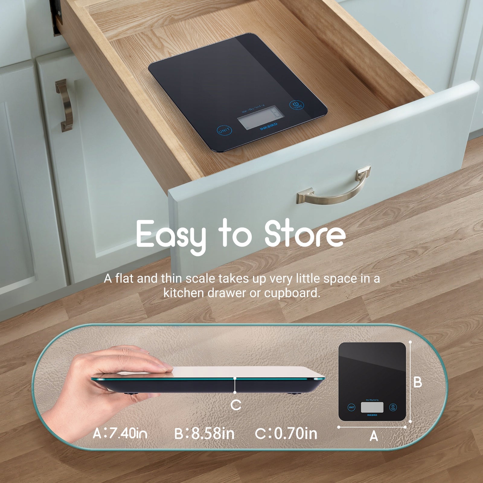 Inkbird IBFS-01 Smart Food Scale Bluetooth Kitchen Scale Maximum load 10 kg