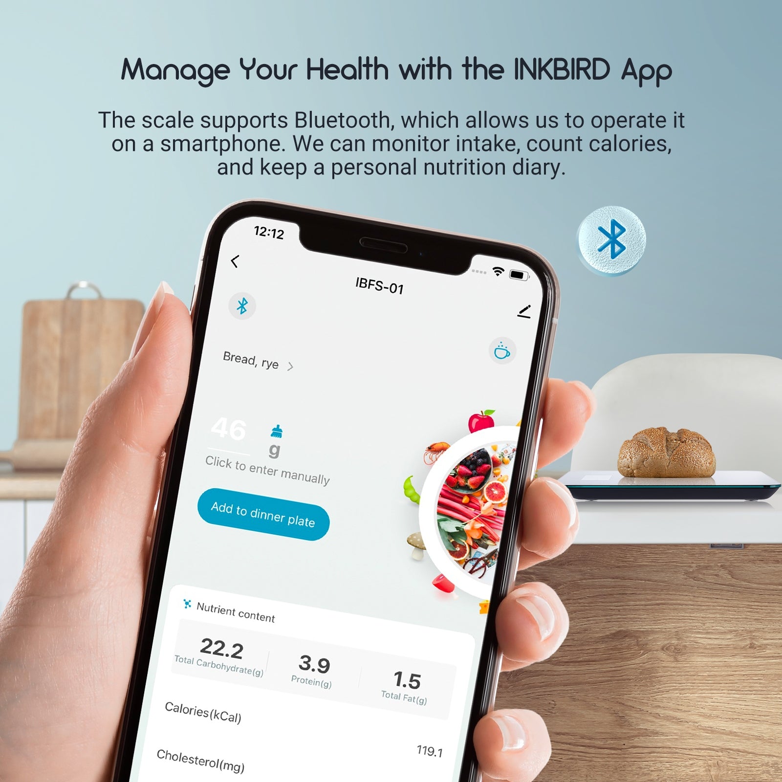 Inkbird IBFS-01 Smart Food Scale Bluetooth Kitchen Scale Model IBFS-01
