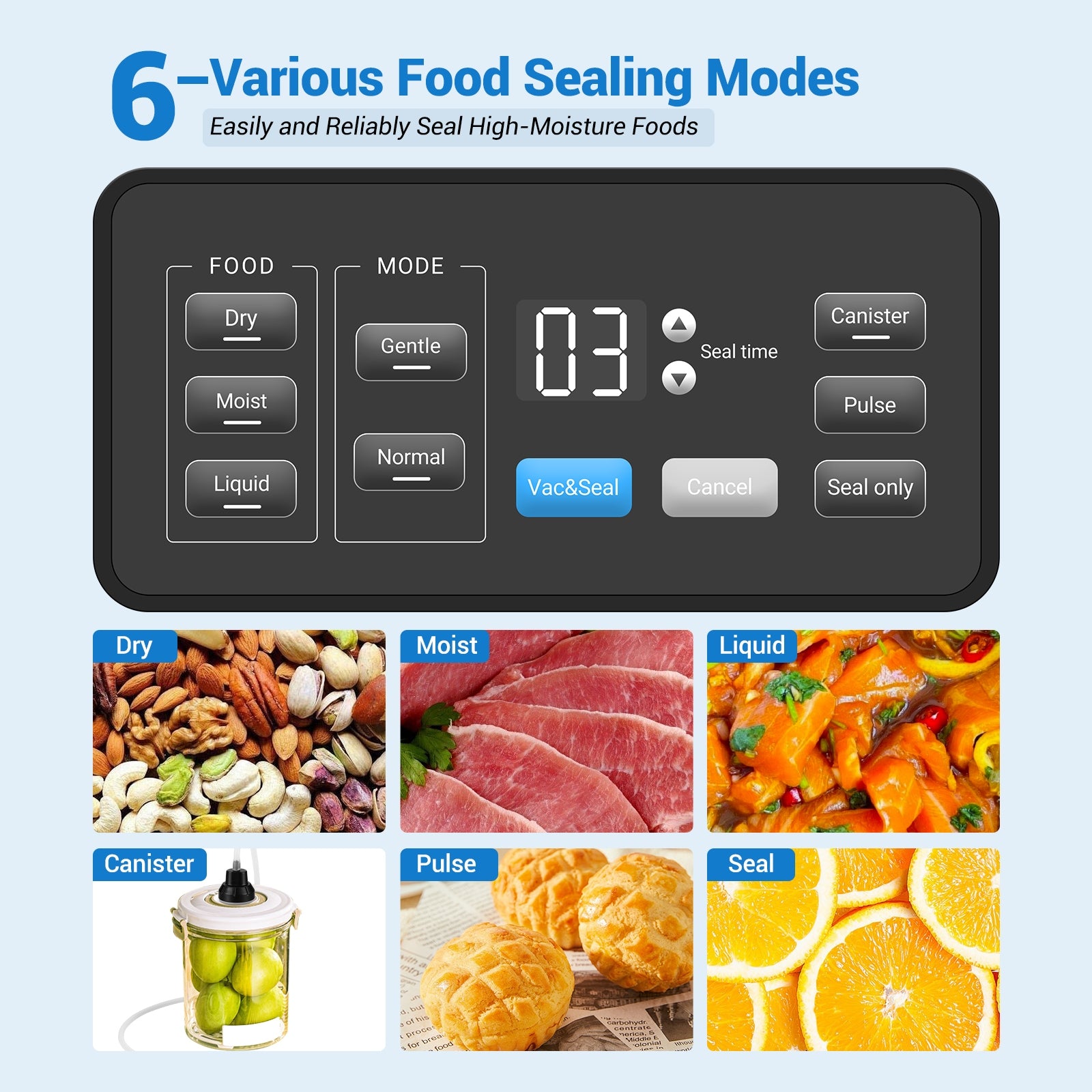 Inkbird INK-VS04 Food Vacuum Seal Machine Dual Motor Dry Moist Liquid Mode Manufacturer code IB-0909-XX