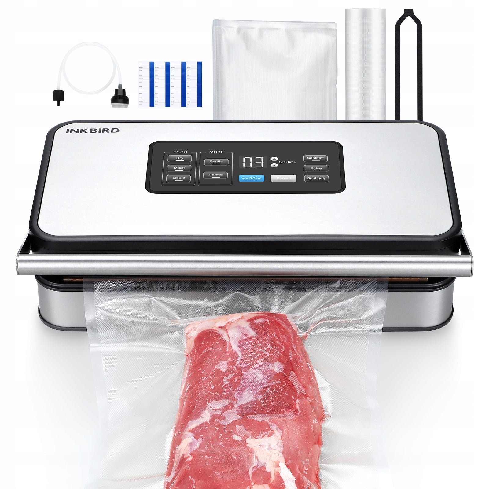Inkbird INK-VS04 Food Vacuum Seal Machine Dual Motor Dry Moist Liquid Mode