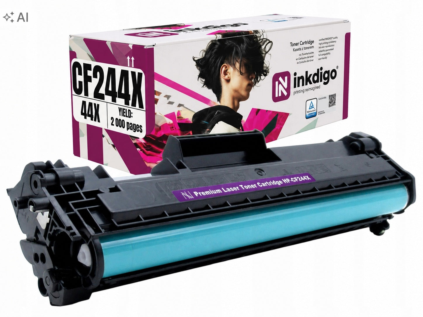 Inkdigo toner cartridge CF244A XL for HP LaserJet Pro M14 TÜV certified